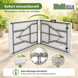 Trutzholm Gartentisch Klapptisch 180 x 75 x 74 cm Weiß
