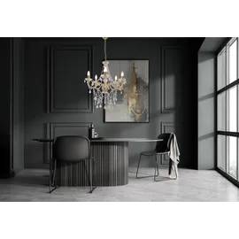 NÄVE Pendellampe Kronleuchter Hängeleuchte gold Kristalle Wohnzimmerlampe H 85 cm