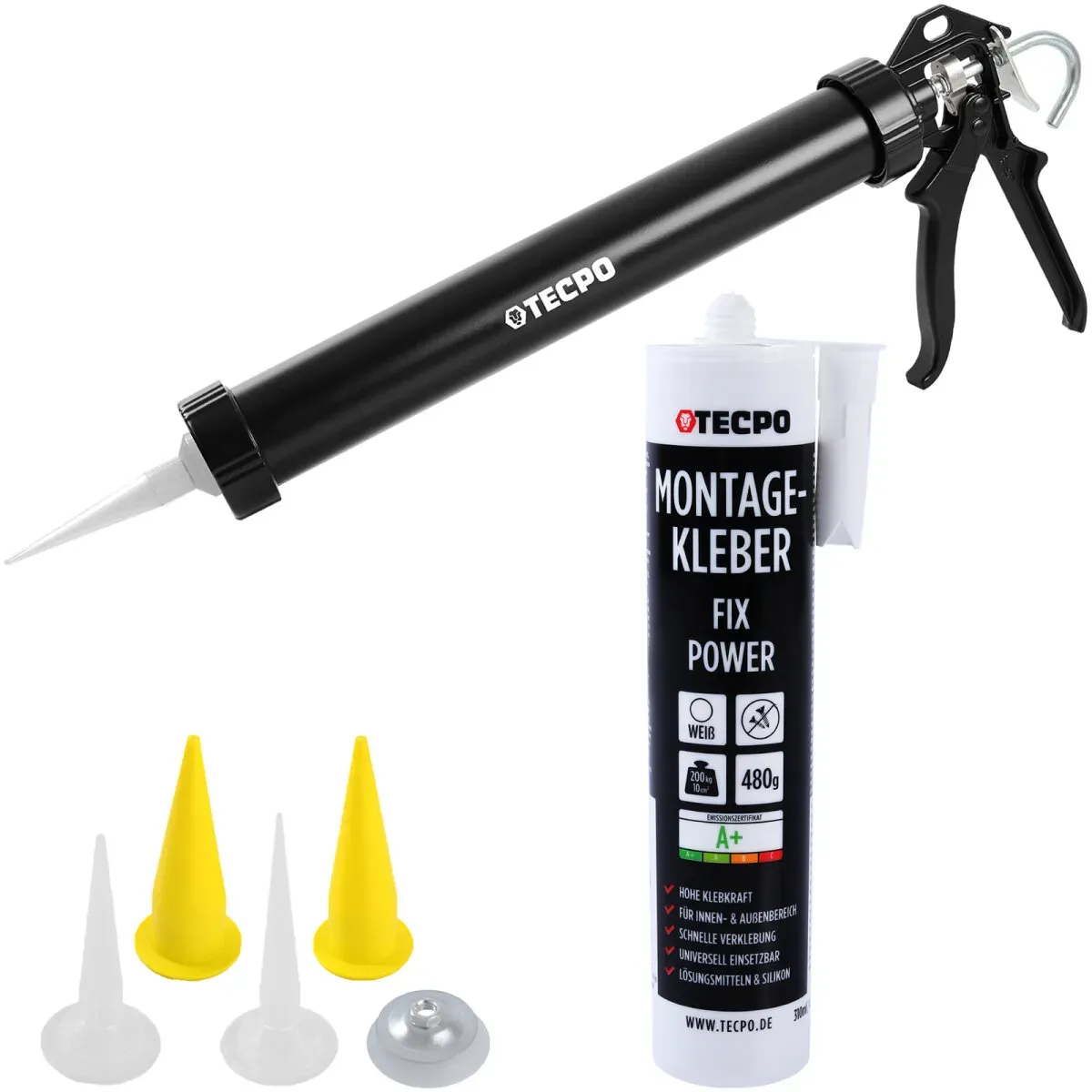TECPO Montagekleber Fix Power, 480g Universal Baukleber Kartuschen...