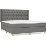 vidaXL Boxspringbett mit Matratze Dunkelgrau 180x200 cm Stoff1396909