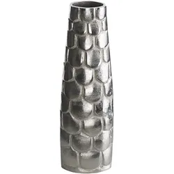 Blumenvase SUKHOTHAI handgefertigt Metall 47 cm Silber