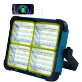 TOPBOS 100W LED Baustrahler Akku,Wiederaufladbarer Strahler Solar,4 Lichtmodi,10000LM, baustrahler akku mit 16500mAh,Magnetfunktion,Led Strahler Akku für Baustelle Garage,Camping Notfall,Arbeit,Angeln