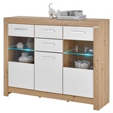 MID.YOU Highboard Weiß, Eiche Artisan, -