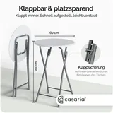CASARIA Stehtisch Klappbar 110cm Hoch Rund 60cm Holz Garten Camping Bistrotisch Bartisch Biertisch Partytisch Esstisch Klapptisch Gartentisch Weiß