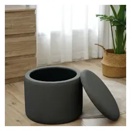 Svita Amber Aufbewahrungsbox mit Deckel Hocker mit Stauraum Sitzhocker Anthrazit