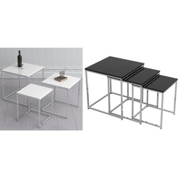 VCM 3-tlg. Set Beistelltisch   Couchtisch schlicht   Sofatisch aus Metall und MDF   Kaffeetisch - Glisal