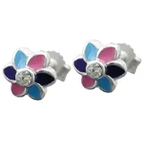 GALLAY Ohrstecker Ohrring 7,6mm Kinderohrring Blume Zirkonia farbig lackiert Silber 925 in silber | Gr.: onesize