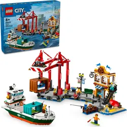 LEGO Hafen mit Frachtschiff