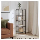 vidaXL Regal mit Glasböden Transparent 40x30x123 cm Stahl