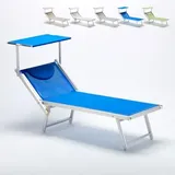 Professionelle Strandliege aus Aluminium Italien - Blau