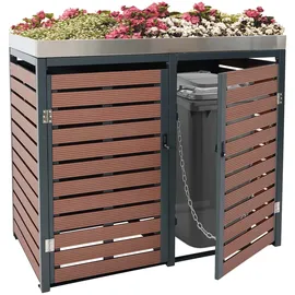 Proregal Mülltonnenverkleidung 124 x 134 x 84 cm walnuss