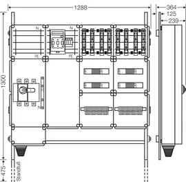 Hensel Ladeverteiler Mi EV 22kW (22 kW, 32 A) 1,29 m