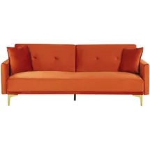 Beliani Schlafsofa 3-sitzer Lucan Samtstoff Orange