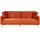 Beliani Schlafsofa 3-sitzer Lucan Samtstoff Orange