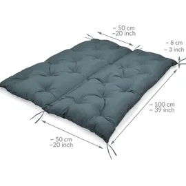 Beautissu Bankauflage 100 x 50 x 50 cm Taubenblau 1 St.