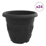 vidaXL Runder Blumentopf Ø 34 x 28 cm Schwarz