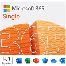 Microsoft 365 Single - 12 Monate für 1 Nutzer (5 Geräte), TB Cloudspeicher, Code in the box [Multiplattform]