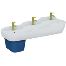 Vitra Sento Kids Reihen-Waschtisch 7352B003-1742 125x40cm, 3 Höhen, je 1 Hahnloch mittig, weiß hochglanz,