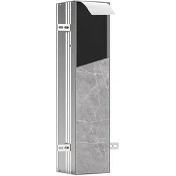 Kronenbach Cube Design WC-Modul - Unterputzmodell 15,4 x 65,8 cm, Türanschlag links, Accessoires, aluminium