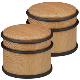 Relaxdays Türstopper 2er Set, Hellbraun,Schwarz
