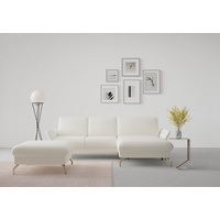 sit&more Ecksofa Fashion L-Form, wahlweise mit Kopfteilverstellung, Vorziehsitz, motorisch, Nickelfüße weiß
