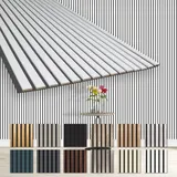 Hexim - Lamellen Akustikpaneele 1,67 m2 flexible Wandpaneele 278x60cm mdf Wandverkleidung schalldämmend: White - AP11, 4 Paneele - 6.68m2
