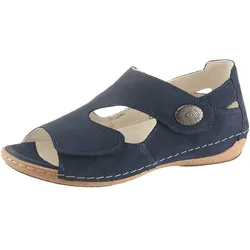 Sandale WALDLÄUFER, Damen, Gr. 5,5, blau (nachtblau), Nubukleder, klassisch, Schuhe Sandale
