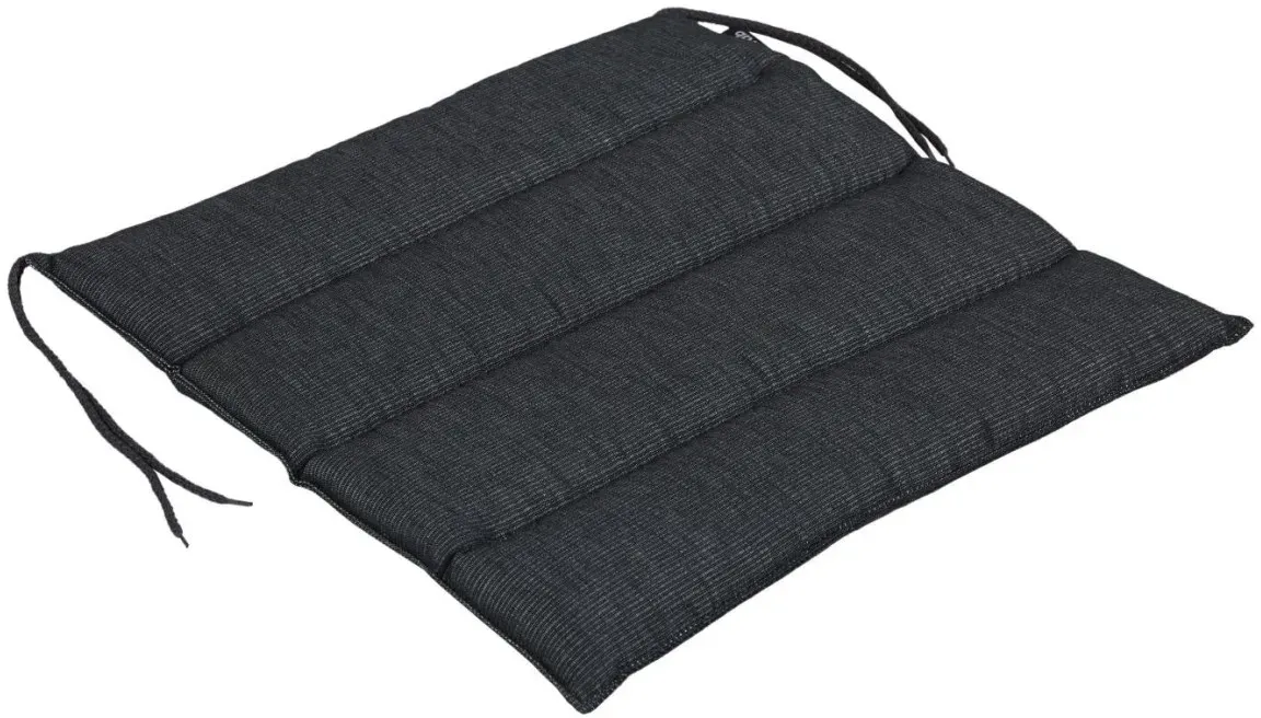 Sitzkissen Delia aus strapazierfähigem Stoff, modern, dunkelgrau, mit Befestigungsbändern