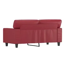 vidaXL 2-Sitzer-Sofa Weinrot 120 cm Kunstleder