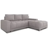 Ecksofa Pavo mit Schlaffunktion und Bettkasten - Big Sofa, Couch, Couchgarnitur, Eckcouch, Ecke, Sofagarnitur - Ottomane Universal (Rosa (Sawana 84))