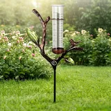 JACKANNA Regenmesser für Garten Gartendeko,Regenmesser Frostsicher Ersatzglas Niederschlagsmesser für Gartenliebhaber für Hof Deck Rasen Landschaft Terrasse