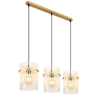 GLOBO Pendelleuchte Esszimmerlampe 3-Flammig Deckenleuchte Lampe Gold 3-Flammig