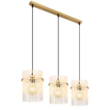 GLOBO Pendelleuchte Esszimmerlampe 3-Flammig Deckenleuchte Lampe Gold 3-Flammig