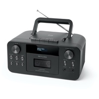 MUSE Tragbares DAB+ Radio mit Bluetooth CD-Player, Kassettenspieler, UKW, Kopfhörer-Eingang, AUX-In, LCD Display, Musik-Streaming, Schwarz