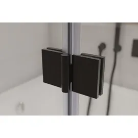 Bernstein Duschabtrennung Bernstein Nano Echtglas 6mm NT209 120x140 cm, Profil Schwarz matt