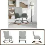 Schaukelsessel Hellgrau Samt - Samtsessel - Schaukelstuhl - Wohnzimmersessel - Lounge Chair - Relaxsessel