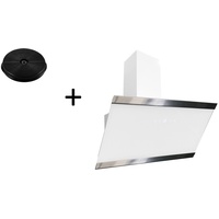 Dunstabzugshaube Schräghaube Kopffrei 90 cm Weiß Wandhaube mit Filter Respekta