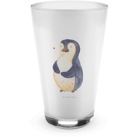 Mr. & Mrs. Panda Glas Pinguin Diät - Geschenk, dick, Abspecken, Selbstliebe, Latte Macchiato, Abnehmen, Bauch, Cappuccino Glas, Cappuccino Tasse