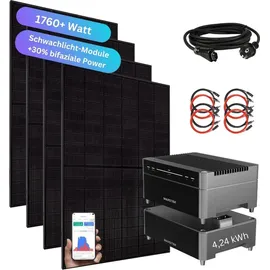 myvoltaics Balkonkraftwerk 1760+ Watt bifazial 1200 W inkl. Marstek Venus A 4,24 kWh Speicher
