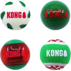 KONG Holiday Occasions Balls 4-Pack M 25X7X7Cm (Welpenspielzeug), Hundespielzeug