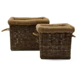 Rivièra Maison Servierschale Korb-Set Aufbewahrungskörbe Log Basket Rattan (2-teilig)