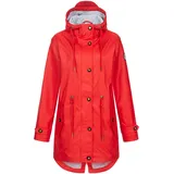 Damen Friesennerz Regenmantel Regenjacke mit Kapuze Wasserdicht Wetterfest Windbreaker Übergangsjacke mit Streifenfutter #ankerglutliebe - 42