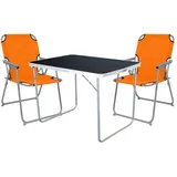 Mojawo 3-tlg Camping Set Gartenmöbel Campingtisch + 2 Campingstuhl Klappstuhl Orange