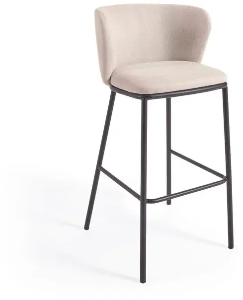 2er-Set Kave Home Barhocker Ciselia Stoff Beige