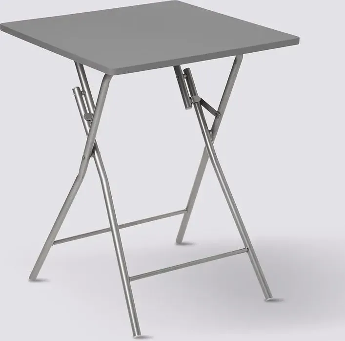 Grauer 2-Sitzer-Klapptisch 60 x 60 cm