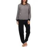 normann Frottee Pyjama Damen mit Bündchen Grau 40/42