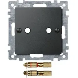 Merten 469314 Zentralplatte mit High-End Lautsprecher-Steckverbinder, anthrazit, System M