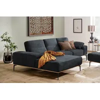 W.SCHILLIG Ecksofa run, Designsofa mit tollem Sitzkomfort, bequem, L-Form, mit Holzsockel, Füße in Schwarz pulverbeschichtet, Breite 279 cm schwarz