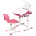 komfotteu Kinderschreibtisch höhenverstellbar (Set), mit Stuhl & Lampe rosa