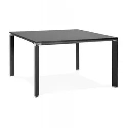 Konferenztisch Besprechungstisch aus Holz Metall | Quadratischer Büroschreibtisch Teamarbeitsplatz | Professionelles Design | Kadima Design